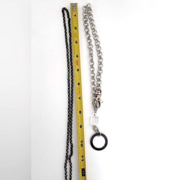 2 chains with circle pendant 3 interchangeable hook gemstone beaded pendants - Picture 7 of 13